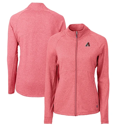Women's Cutter & Buck Heather Arizona Diamondbacks Adapt Eco Knit Recycled Full-Zip Jacket