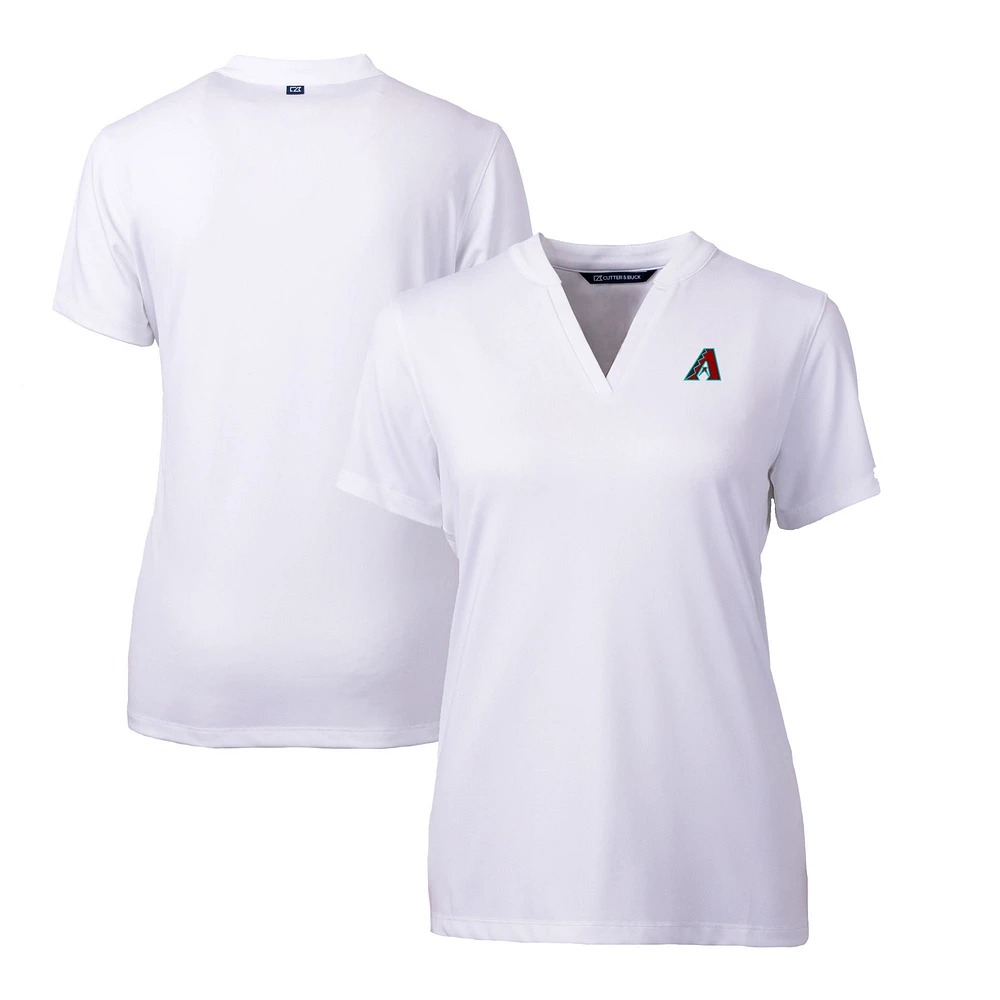 Women's Cutter & Buck White Arizona Diamondbacks Forge Stretch V-Neck Blade Top
