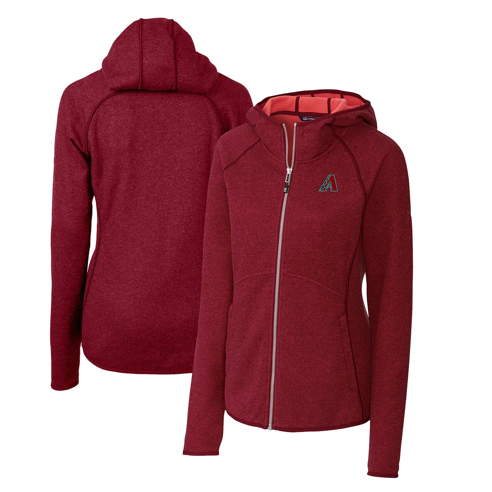 Women's Cutter & Buck Heather Red Arizona Diamondbacks
