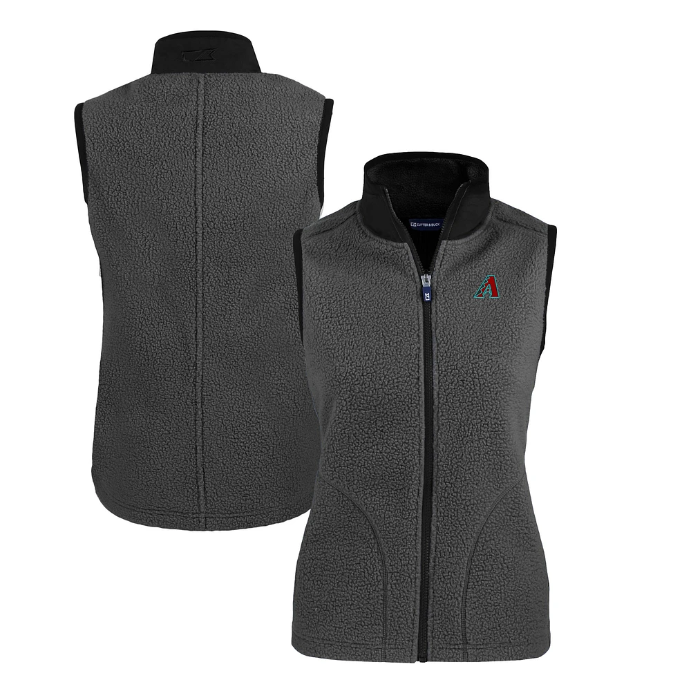Women's Cutter & Buck Charcoal Arizona Diamondbacks Cascade Eco Sherpa Fleece Vest