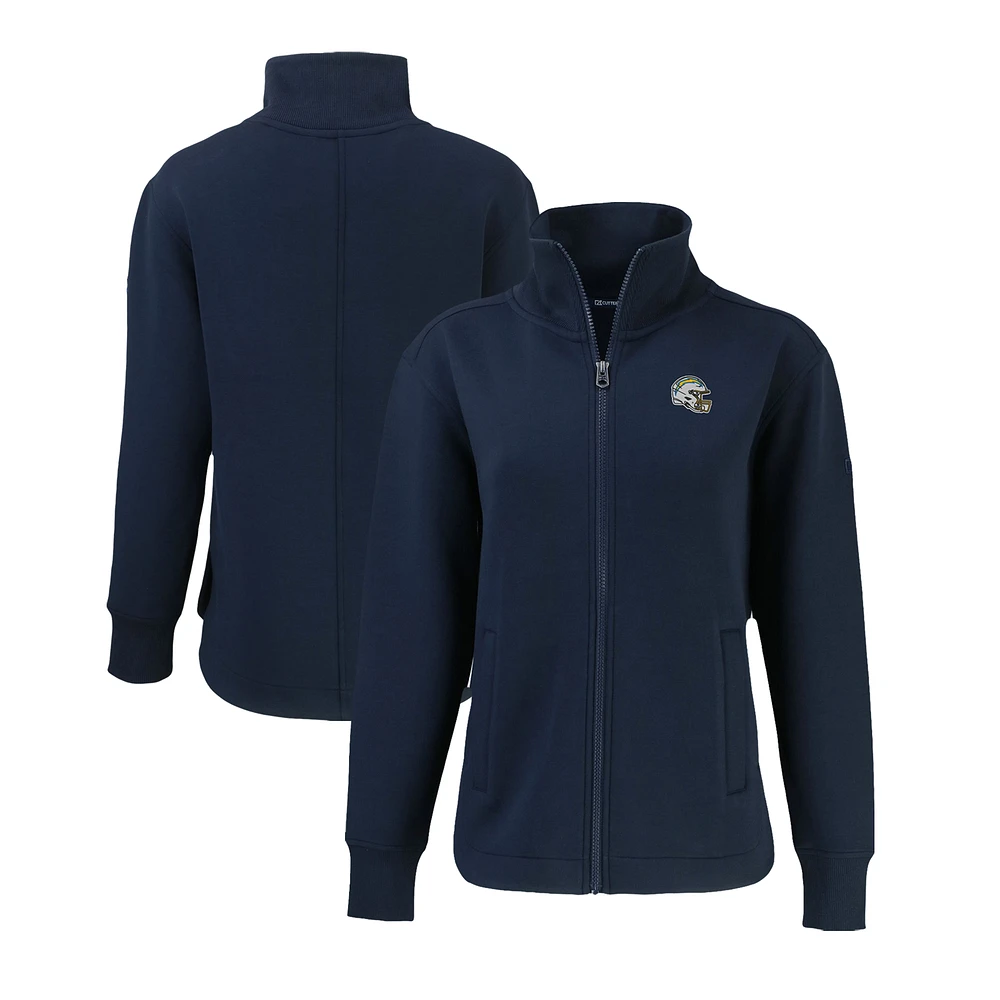 Women's Cutter & Buck Navy San Diego Chargers Helmet Logo Roam Eco Recycled Full-Zip Jacket