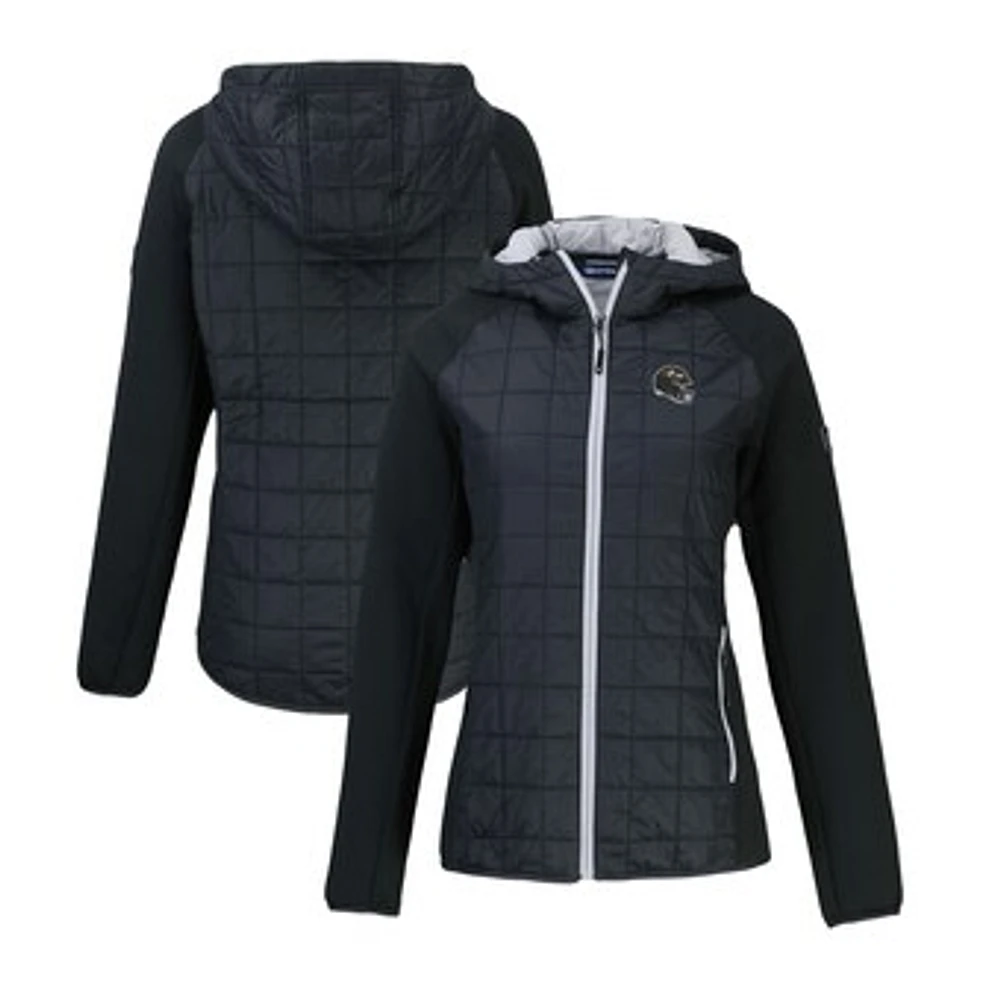 Women's Cutter & Buck Black Baltimore Ravens Helmet Logo Rainier Primaloft Eco Full-Zip Hybrid Jacket