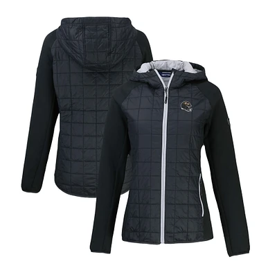Women's Cutter & Buck Black Baltimore Ravens Helmet Logo Rainier Primaloft Eco Full-Zip Hybrid Jacket