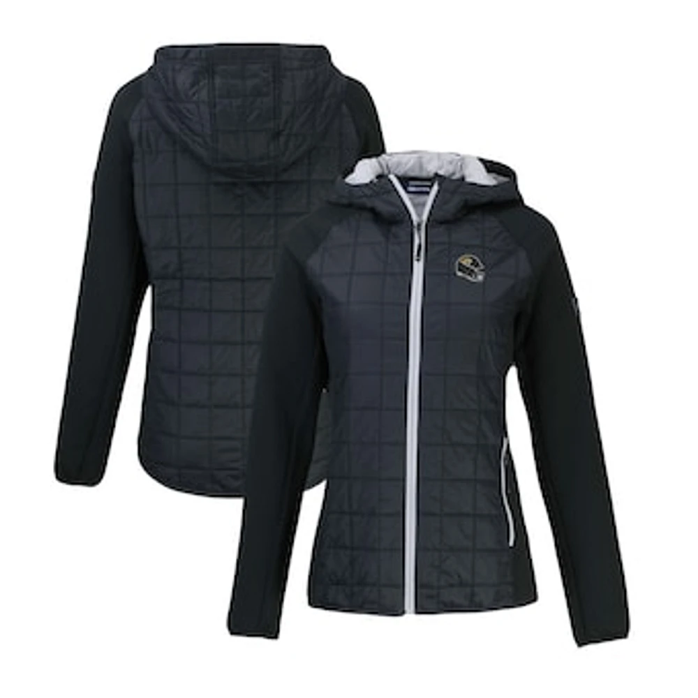 Women's Cutter & Buck Black Jacksonville Jaguars Helmet Logo Rainier Primaloft Eco Full-Zip Hybrid Jacket