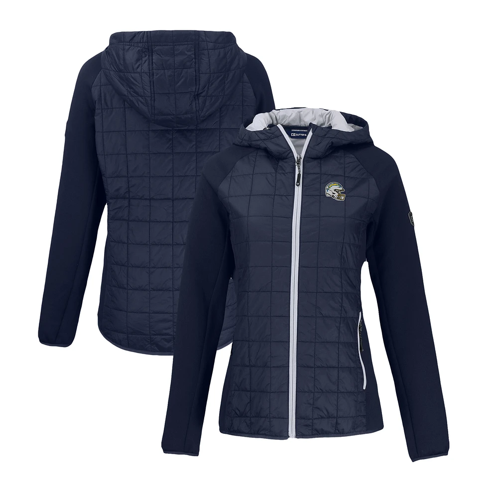 Women's Cutter & Buck Navy San Diego Chargers Helmet Logo Rainier Primaloft Eco Full-Zip Hybrid Jacket