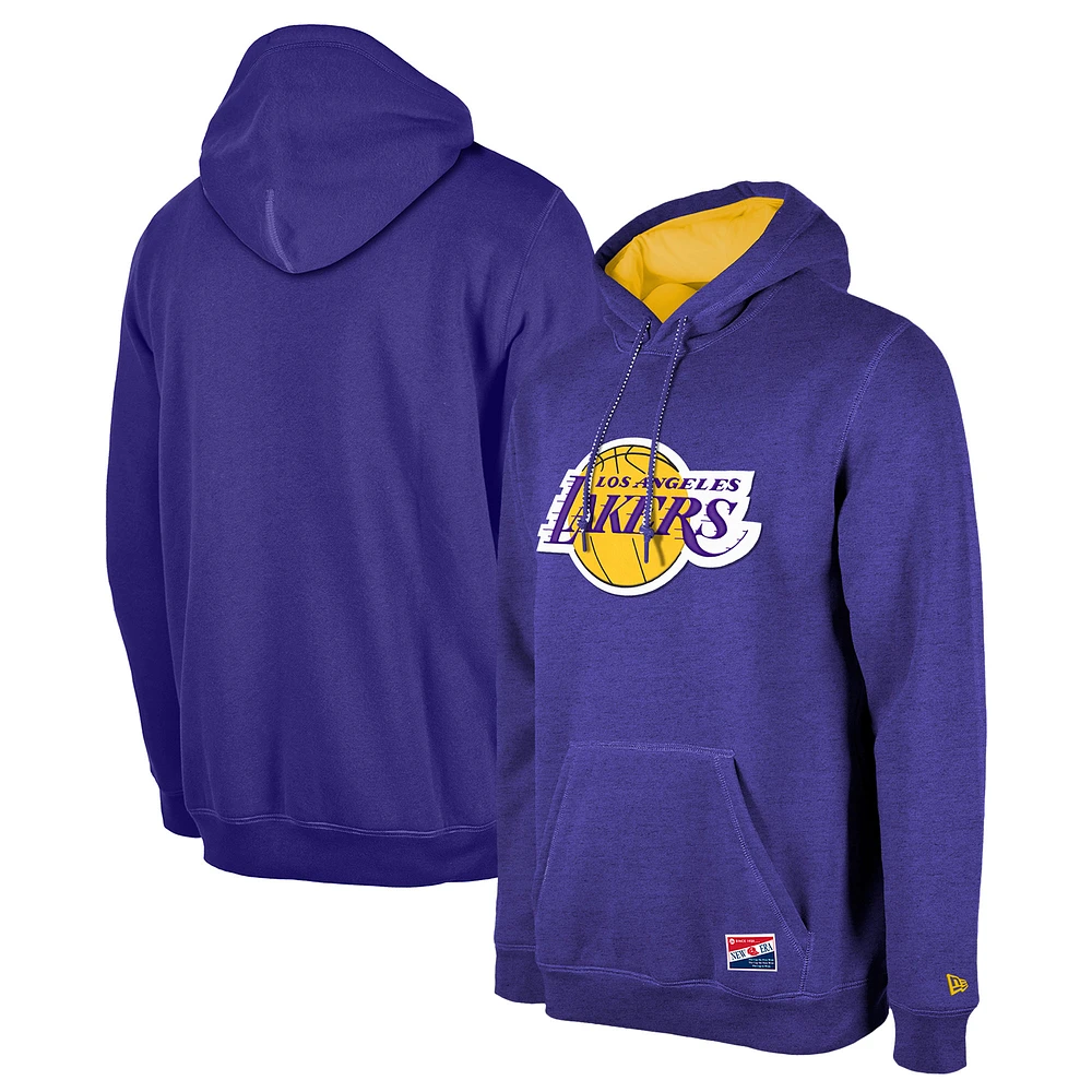 Men's New Era Purple Los Angeles Lakers Corduroy Applique Pullover Hoodie