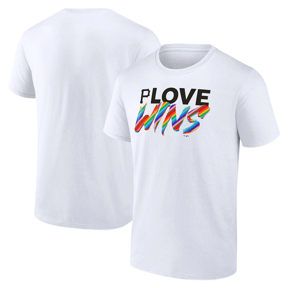 Men's White Pittsburgh Pirates Love Wins T-Shirt