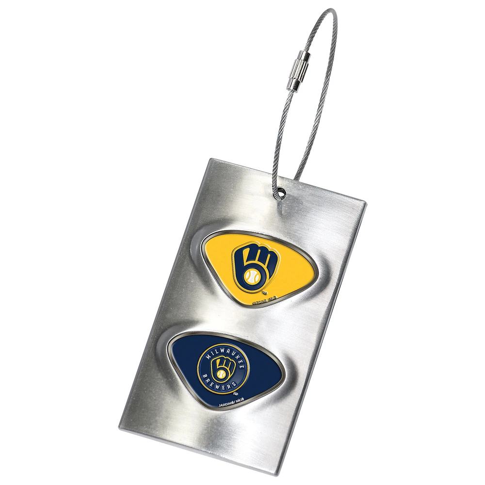 Silver Milwaukee Brewers 3.5'' x 2'' Bag Tag