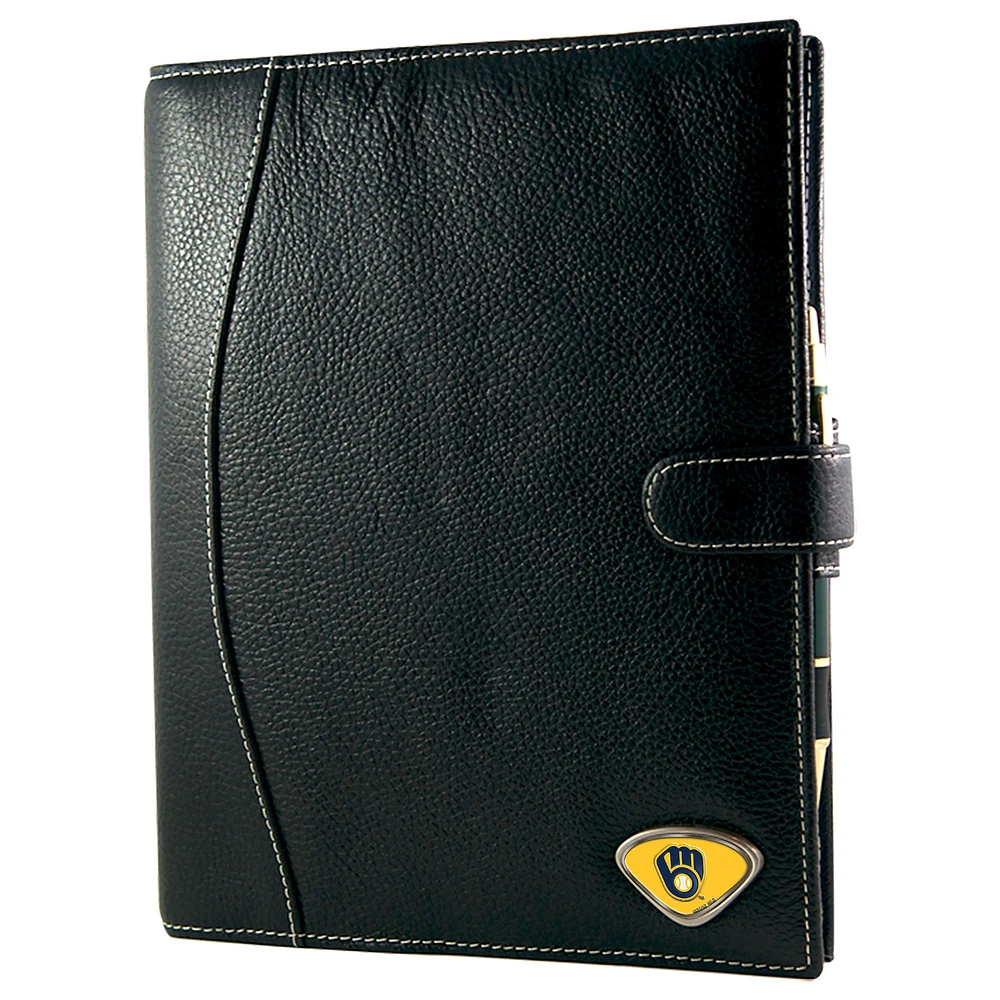 Black Milwaukee Brewers Leather Journal