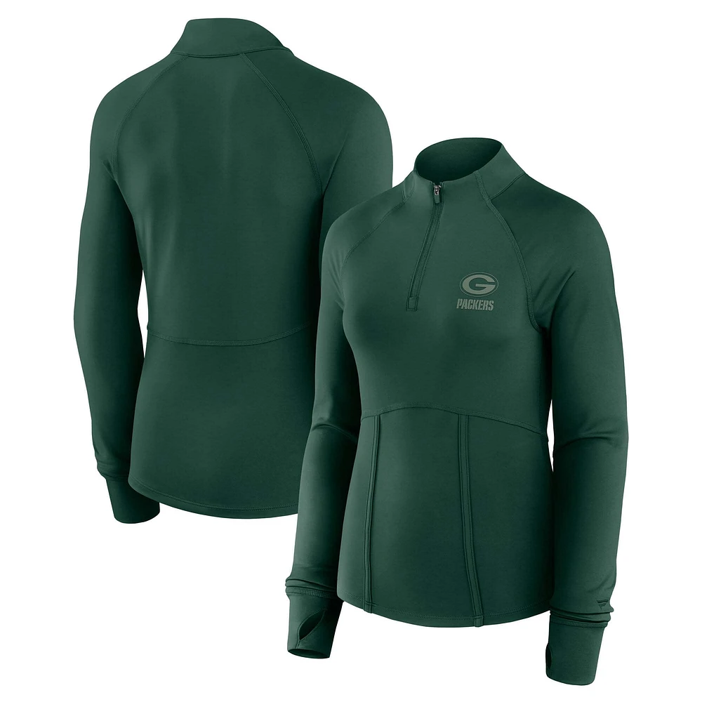 Women's Fanatics Green Bay Packers Elements Raglan Quarter-Zip Jacket