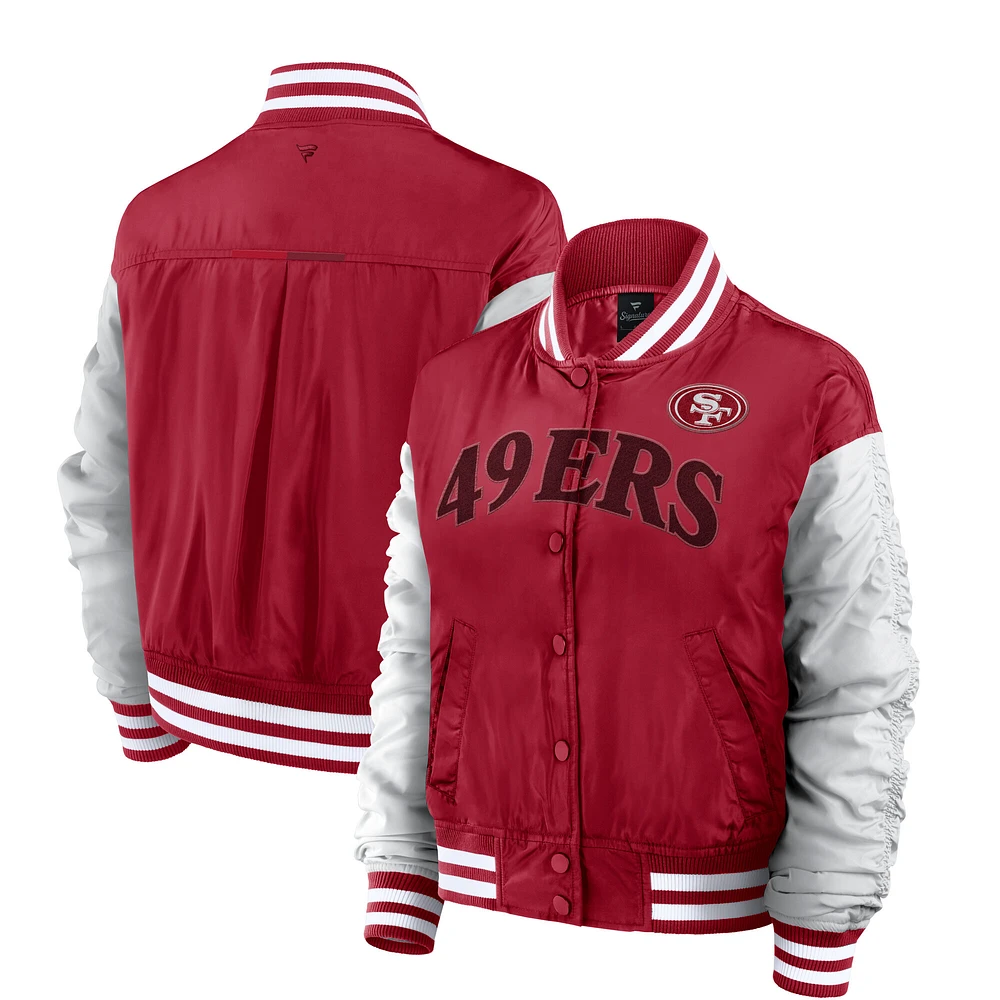 Women's Fanatics Scarlet San Francisco 49ers Elements Wave Full-Snap Jacket