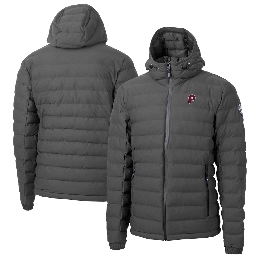 Men's Cutter & Buck Gray Philadelphia Phillies Cooperstown Collection Mission Ridge Repreve Eco Insulated Puffer Full-Zip Jacket