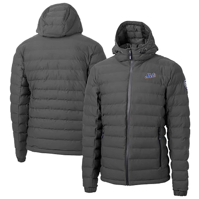 Men's Cutter & Buck Gray New York Mets Cooperstown Collection Mission Ridge Repreve Eco Insulated Puffer Full-Zip Jacket