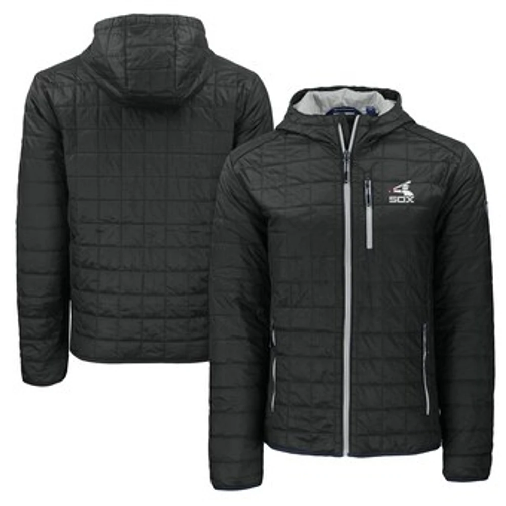 Men's Cutter & Buck Black Chicago White Sox Cooperstown Collection Rainier Primaloft Eco Full-Zip Hooded Jacket