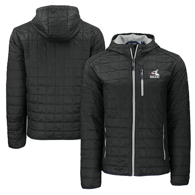 Men's Cutter & Buck Black Chicago White Sox Cooperstown Collection Rainier Primaloft Eco Full-Zip Hooded Jacket