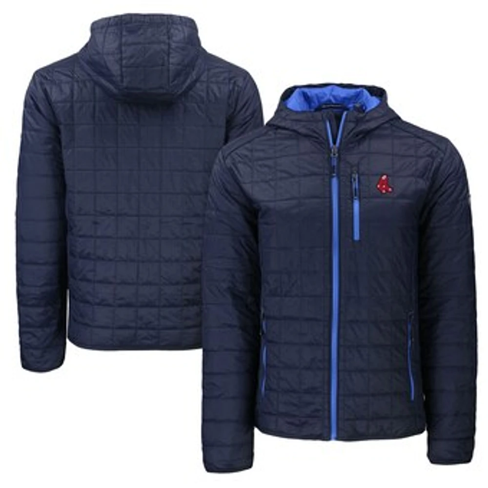 Men's Cutter & Buck Navy Boston Red Sox Cooperstown Collection Rainier Primaloft Eco Full-Zip Hooded Jacket