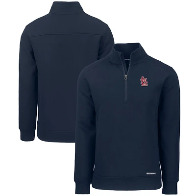 Men's Cutter & Buck Navy St. Louis Cardinals Roam Eco Recycled Quarter-Zip Pullover