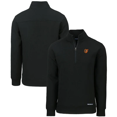 Men's Cutter & Buck Black Baltimore Orioles Roam Eco Recycled Quarter-Zip Pullover