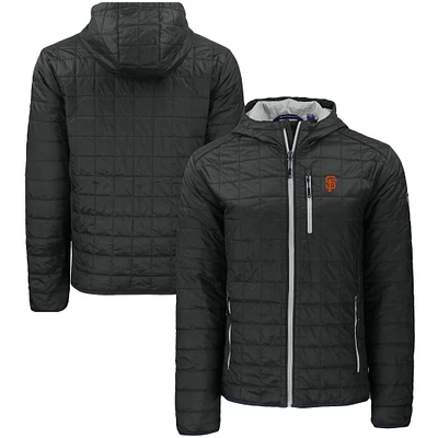 Men's Cutter & Buck Black San Francisco Giants Rainier Primaloft Eco Full-Zip Hooded Jacket