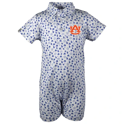 Infant Garb White Auburn Tigers Earnest Polo Romper