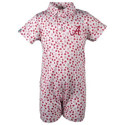 Infant Garb White Alabama Crimson Tide Earnest Polo Romper