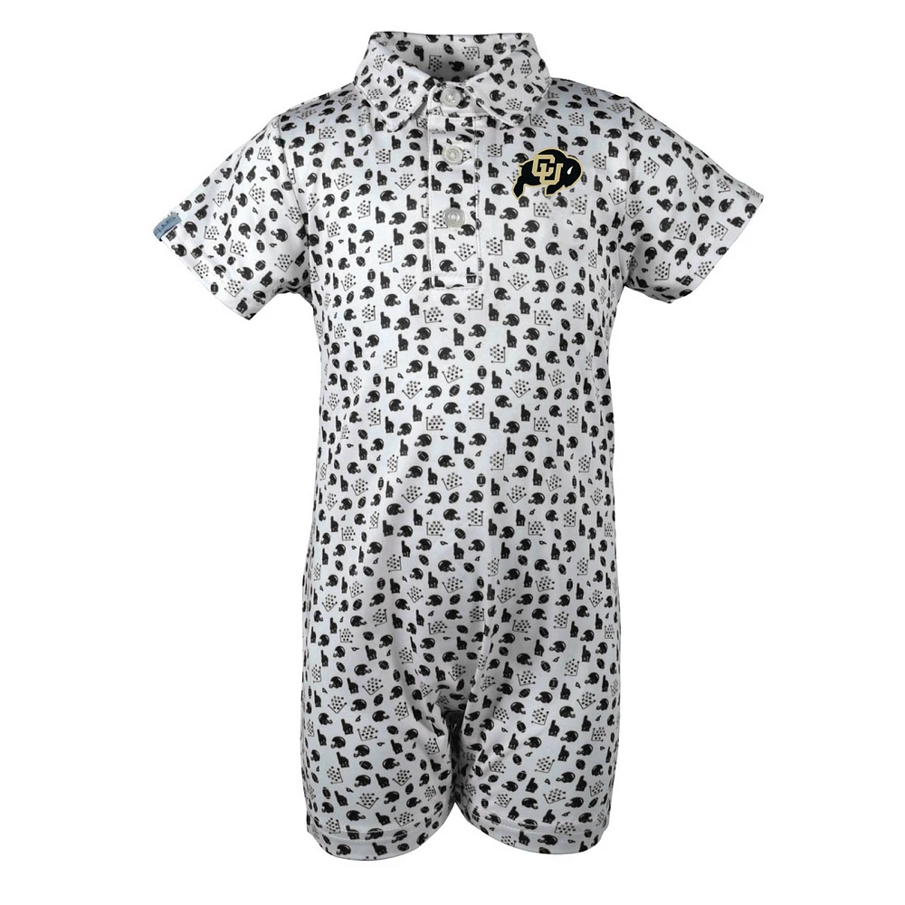 Infant Garb White Colorado Buffaloes Earnest Polo Romper