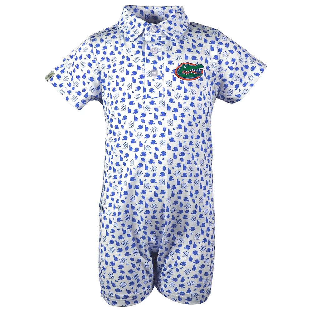 Infant Garb White Florida Gators Earnest Polo Romper