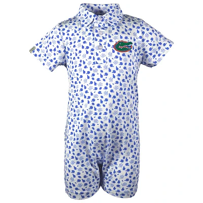 Infant Garb White Florida Gators Earnest Polo Romper