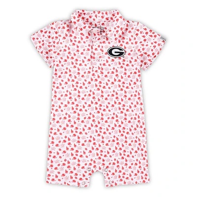 Infant Garb White Georgia Bulldogs Earnest Polo Romper
