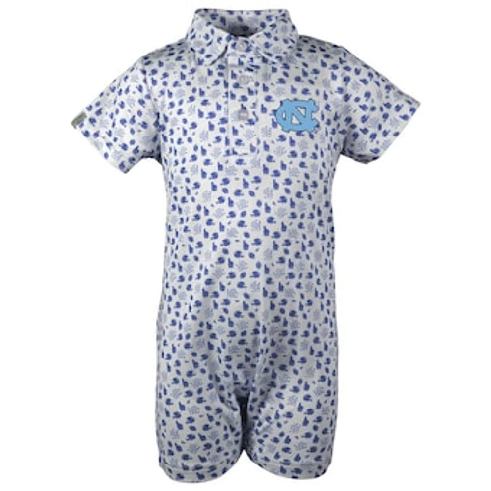 Infant Garb White North Carolina Tar Heels Earnest Polo Romper