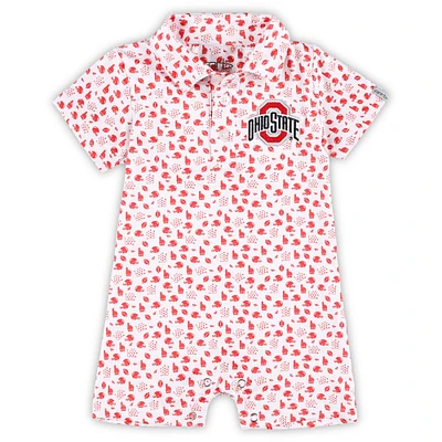 Infant Garb White Ohio State Buckeyes Earnest Polo Romper