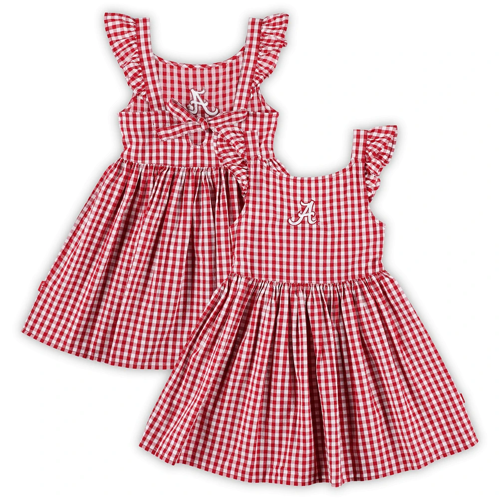 Girls Toddler Garb Crimson Alabama Tide Constance Gingham Dress