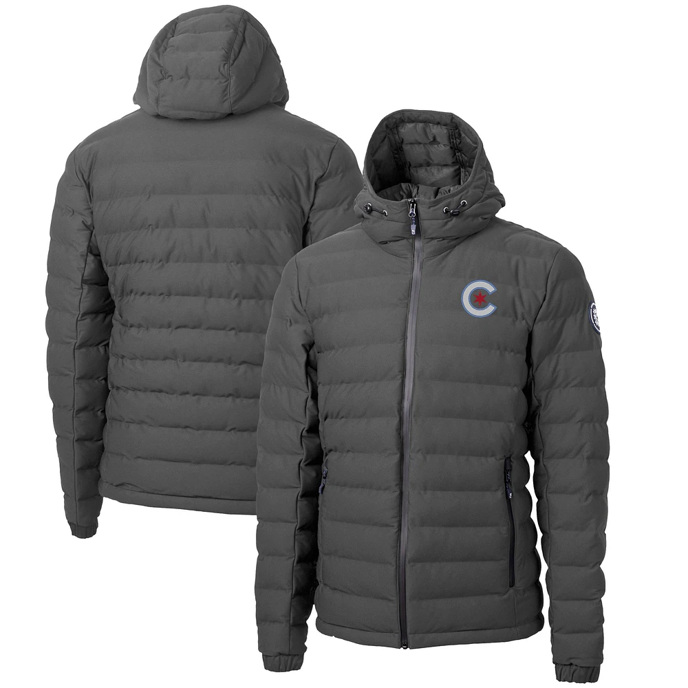 Men's Cutter & Buck Gray Chicago Cubs City Connect Mission Ridge Repreve Eco Insulated Puffer Full-Zip Jacket