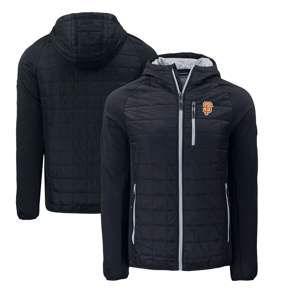 Men's Cutter & Buck Black San Francisco Giants City Connect Rainier Primaloft Eco Full-Zip Hooded Jacket