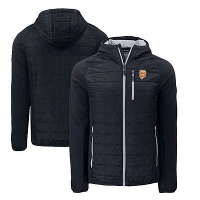Men's Cutter & Buck Black San Francisco Giants City Connect Rainier Primaloft Eco Full-Zip Hooded Jacket