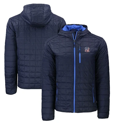 Men's Cutter & Buck Navy New York Yankees Americana Rainier Primaloft Eco Full-Zip Hooded Jacket