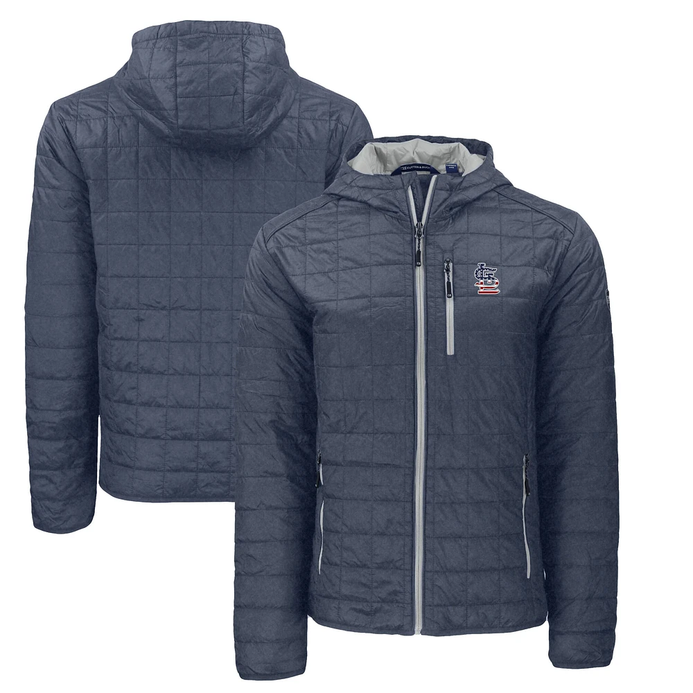 Men's Cutter & Buck Anthracite St. Louis Cardinals Americana Rainier Primaloft Eco Full-Zip Hooded Jacket