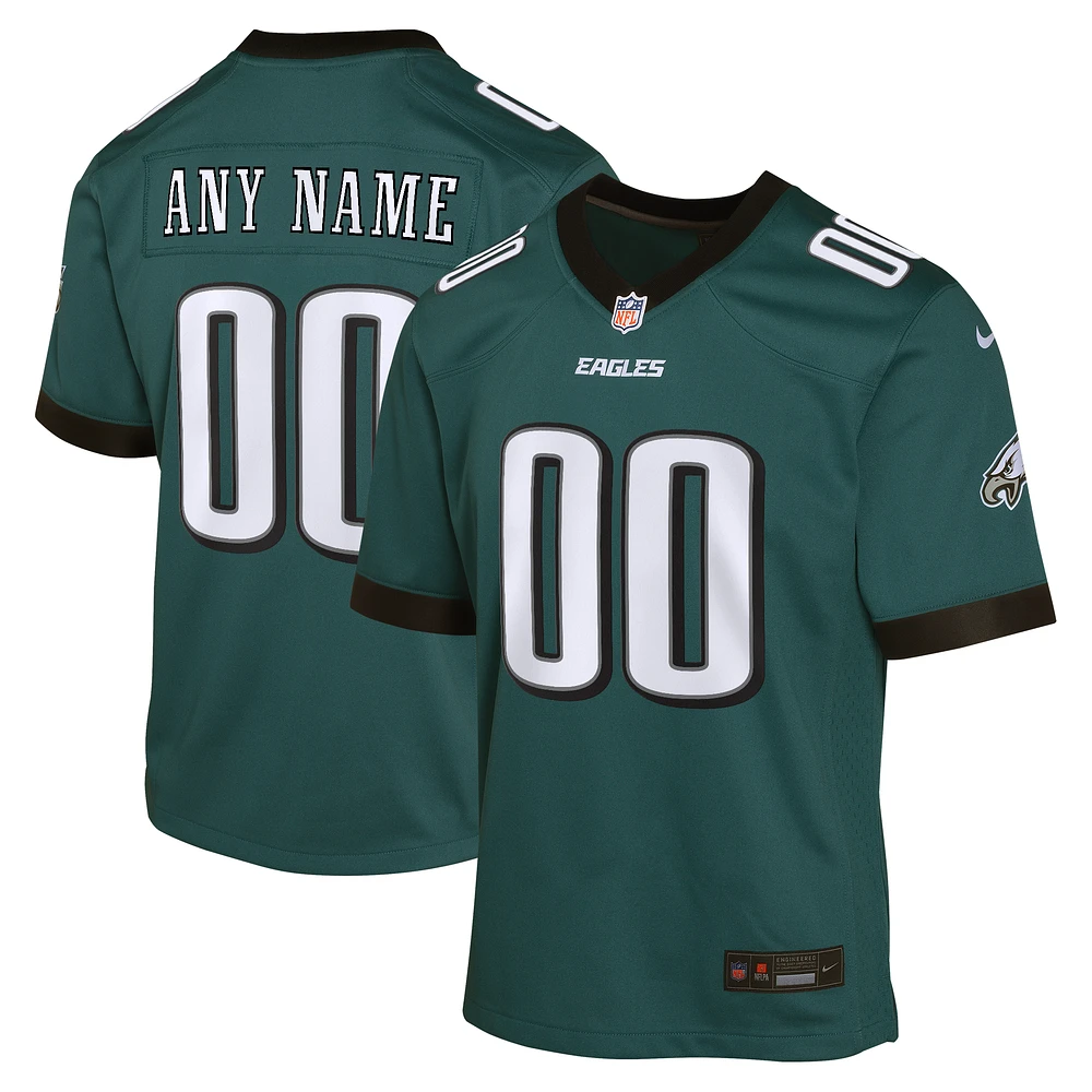 Youth Nike Midnight Green Philadelphia Eagles Custom Game Jersey
