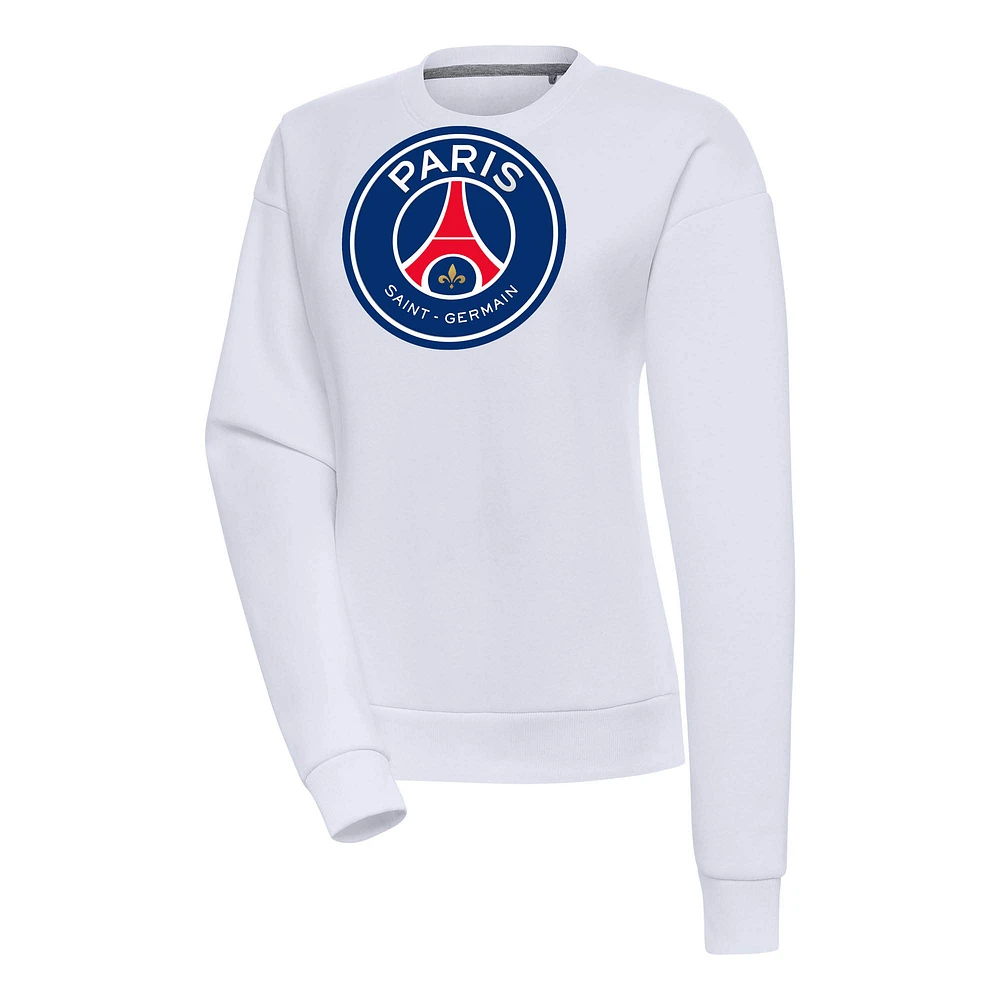 Women's White Paris Saint-Germain Takeover Crewneck Pullover Sweatshirt