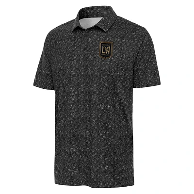 Men's Antigua Black LAFC Figment Polo