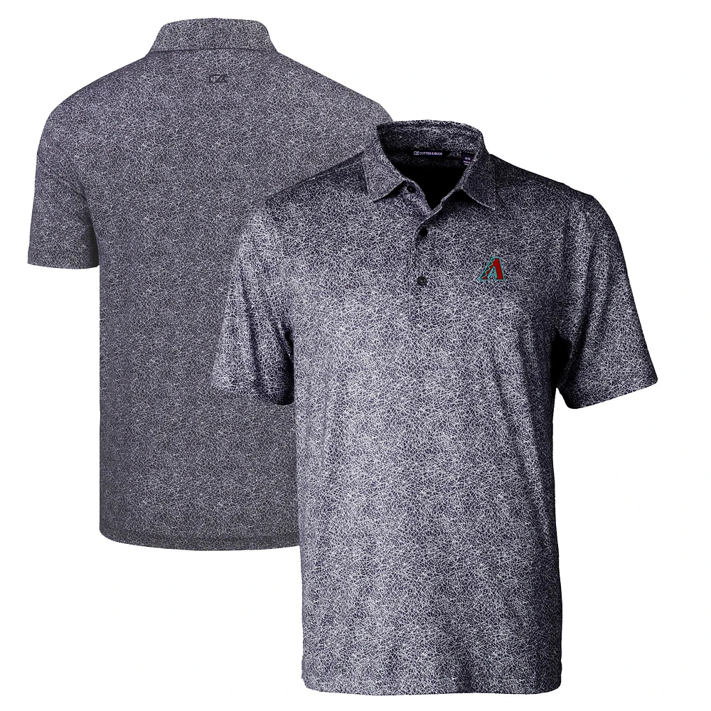 Men's Cutter & Buck Black Arizona Diamondbacks Pike Constellation Stretch Polo