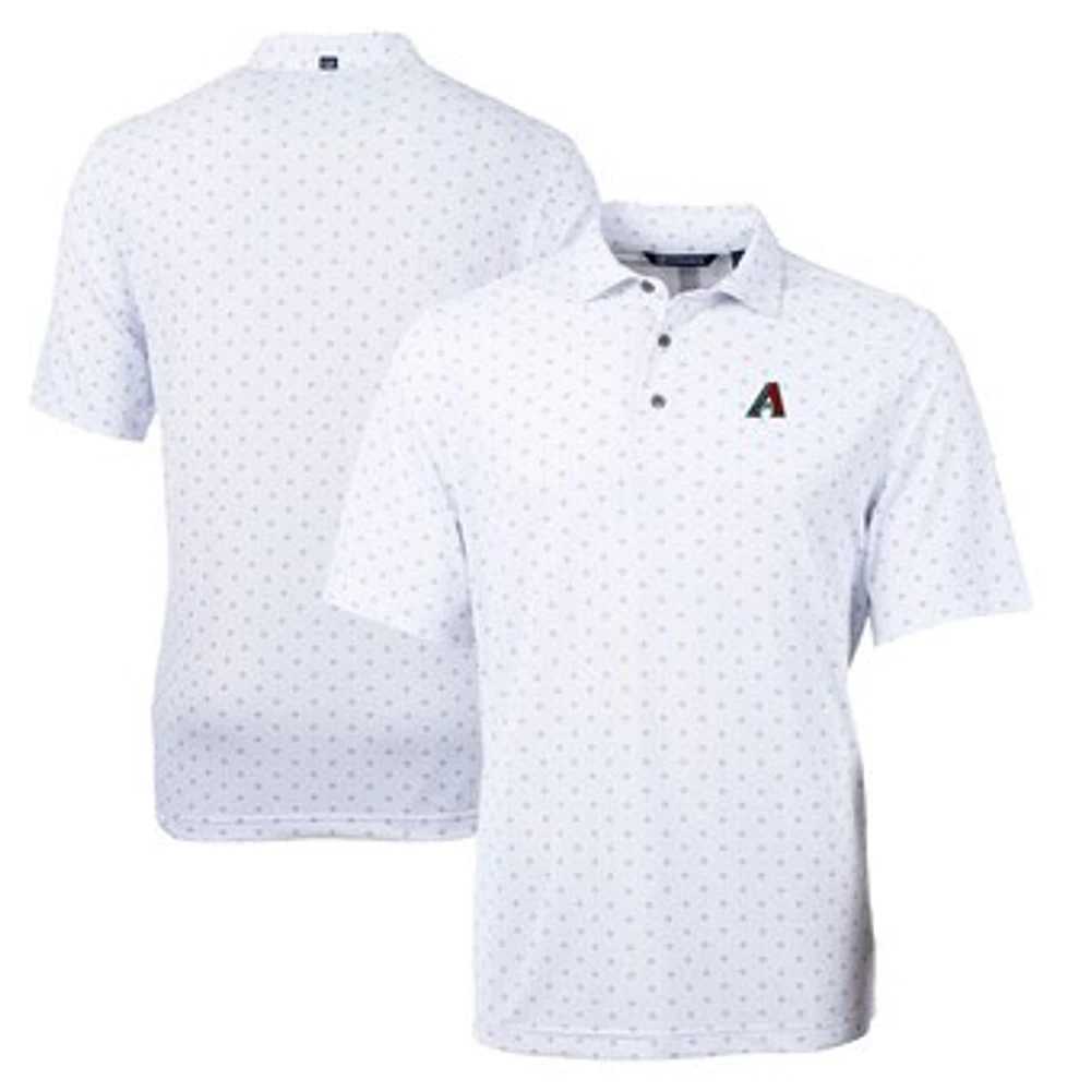 Men's Cutter & Buck White Arizona Diamondbacks Virtue Eco Pique Tile Recycled Polo