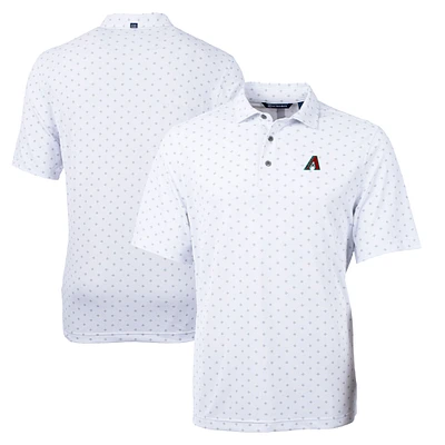 Men's Cutter & Buck White Arizona Diamondbacks Virtue Eco Pique Tile Recycled Polo