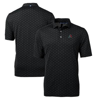 Men's Cutter & Buck Black Arizona Diamondbacks Virtue Eco Pique Tile Recycled Polo