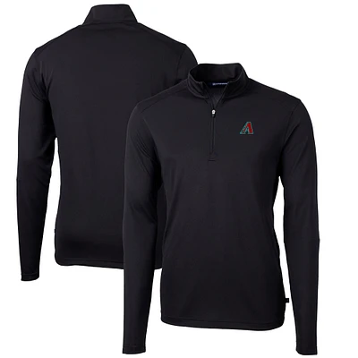 Men's Cutter & Buck Black Arizona Diamondbacks Virtue Eco Pique Recycled Quarter-Zip Pullover Top