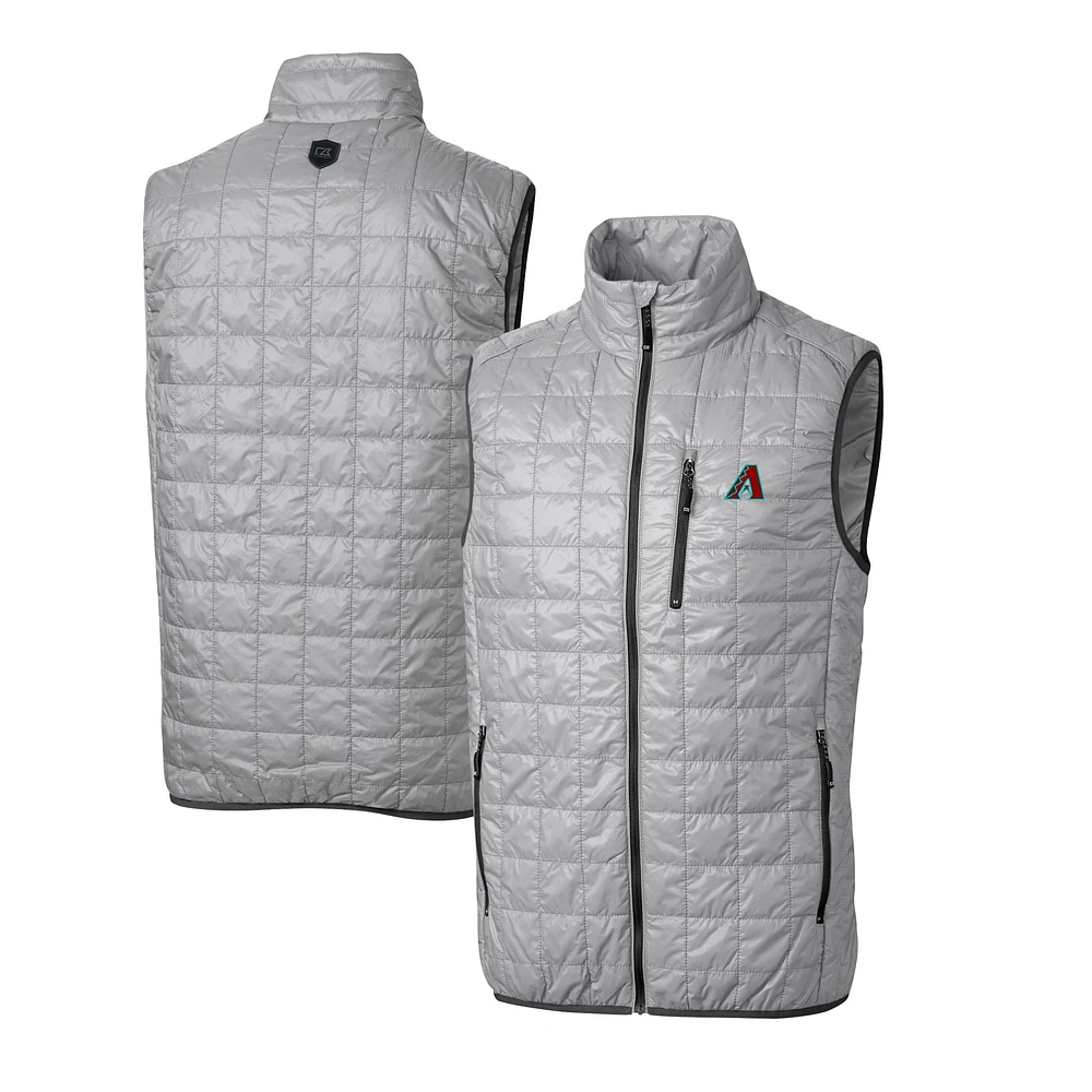 Men's Cutter & Buck Gray Arizona Diamondbacks Rainier PrimaLoft Eco Insulated Full-Zip Puffer Vest
