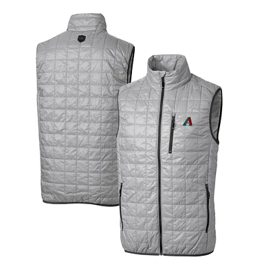 Men's Cutter & Buck Gray Arizona Diamondbacks Rainier PrimaLoft Eco Insulated Full-Zip Puffer Vest
