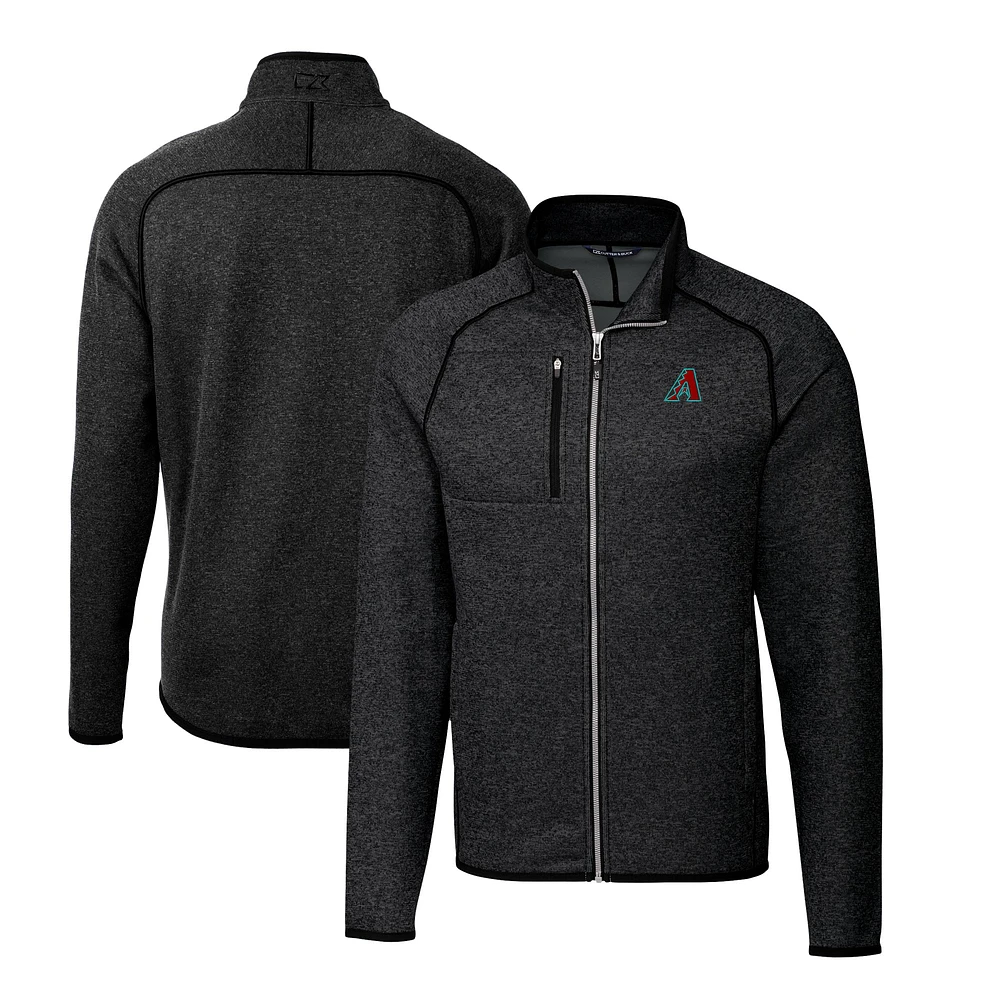 Men's Cutter & Buck Heather Charcoal Arizona Diamondbacks Mainsail Full-Zip Jacket