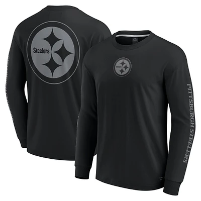 Unisex Fanatics Black Pittsburgh Steelers Elements Strive Long Sleeve T-Shirt