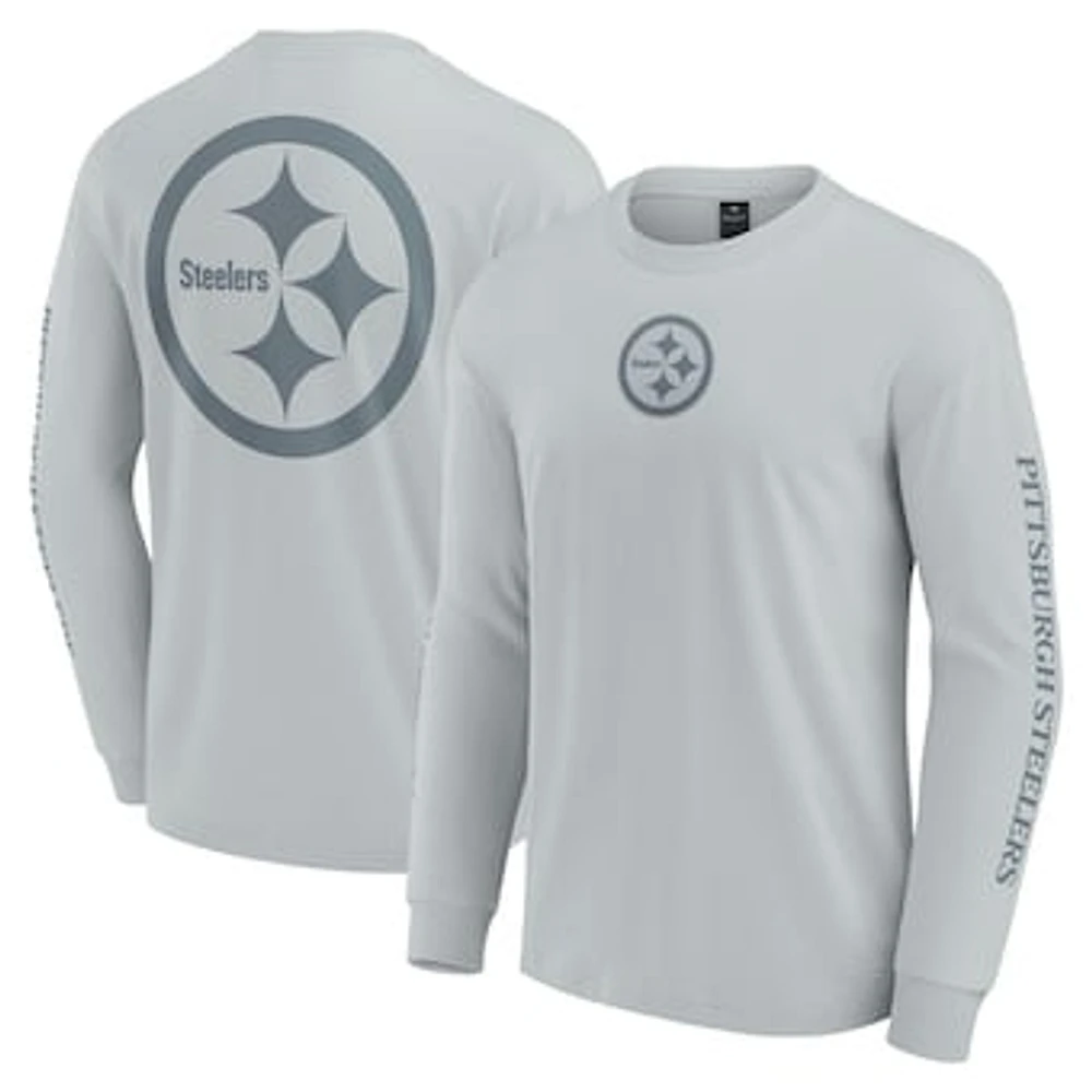 Unisex Fanatics Gray Pittsburgh Steelers Elements Strive Long Sleeve T-Shirt